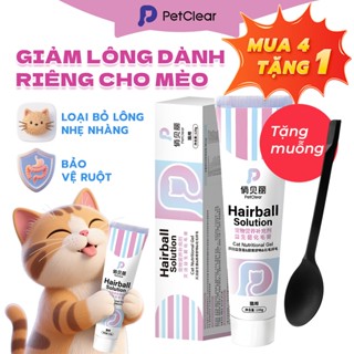 【Tặng Thìa】Petclear Gel hỗ trợ thải lông cho mèo – Cỏ mèo, dầu cá, vitamin giúp giảm nôn lông & giữ lông mềm mượt