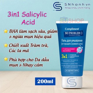 Gel rửa mặt Compliment No Problem giảm viêm, mụn 200ml