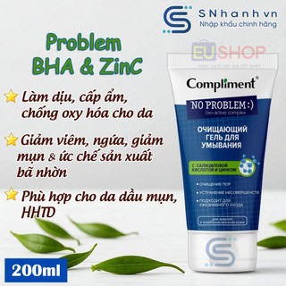Gel rửa mặt Compliment No Problem giảm viêm, mụn 200ml