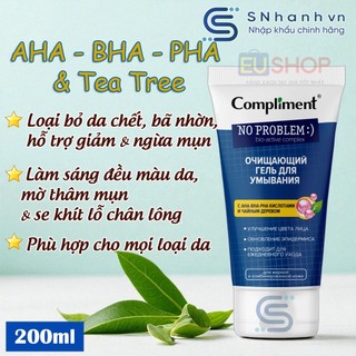 Gel rửa mặt Compliment No Problem giảm viêm, mụn 200ml