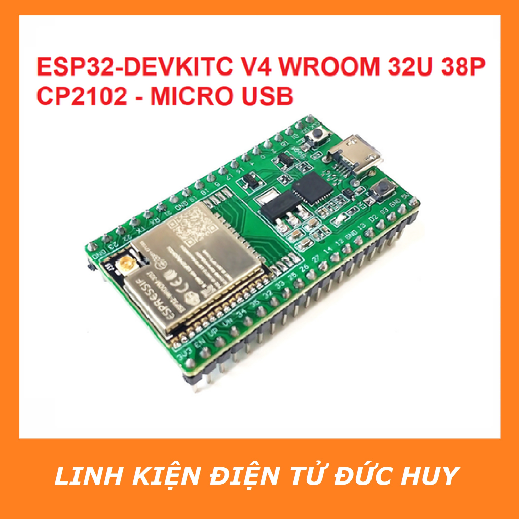 ESP32 DEVKITC V4 (chip WROOM-32U)  - WIFI 2.4Ghz (802.11b/g/n) + Bluetooth 4.2 BR/EDR/BLE