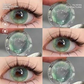   1 Cặp  Kính Áp Tròng Màu Xanh Ngọc 0 Độ Lens Mắt Màu Xanh Lá + Tặng Khay Gương Dụng Cụ Đeo 