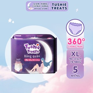 【Size XL/2XL Tushie Treats- Quần băng vệ sinh bản nâng cấp siêu mềm, siêu thấm, BVS dạng quần đủ size dưới 98KG