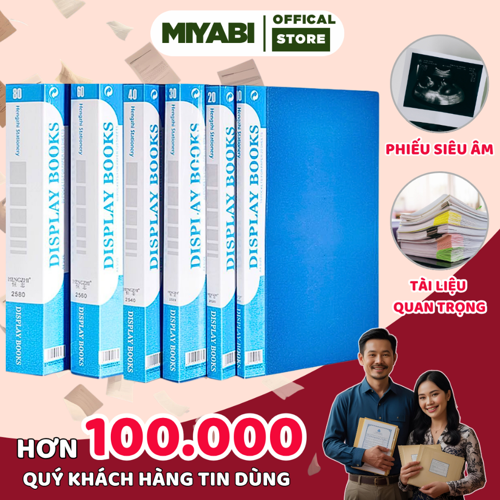 File lá đựng tài liệu a4 20/30/40/60/80 lá văn phòng phẩm File đựng tài liệu a4
