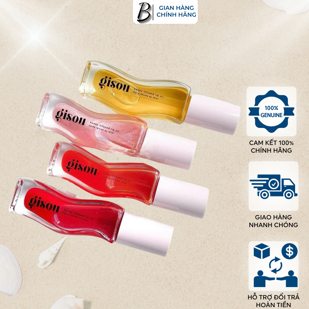 (Bill Us) Son Dưỡng Có Màu Gisou Honey Infused Hydrating Lip Oil Strawberry Sorbet