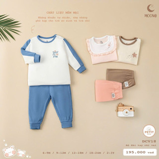  Bộ moon dài tay chất petit cao cấp cho bé trai   bé gái 