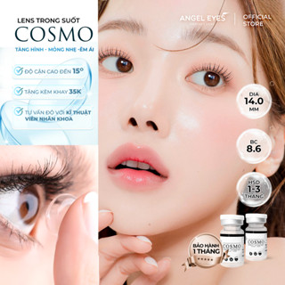 Lens cận Angel Eyes Cosmo trong suốt có độ từ 0 đến 15 độ | Kính áp tròng cận trong suốt có độ