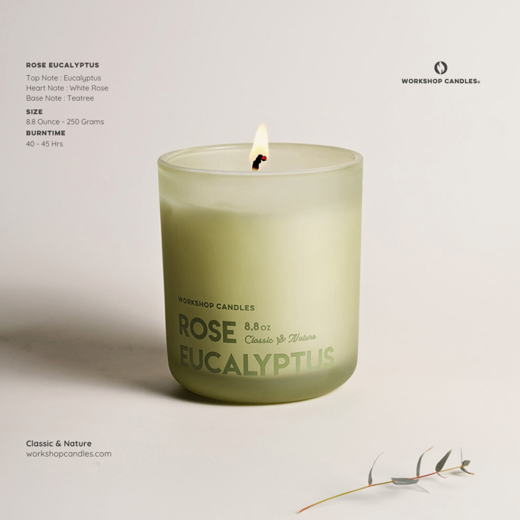 Nến Thơm Cao Cấp Rose Eucalyptus by Workshop Candles 8.8oz