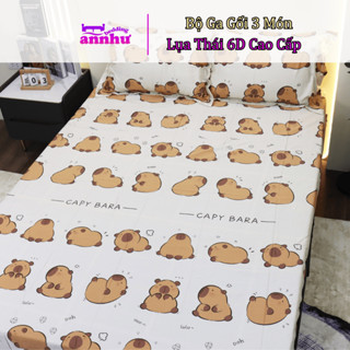 Bộ Ga Gối Lụa Thái 3 Món 1 Ga Hoạ Tiết + 2 Vỏ Gối Nằm ( KHÔNG CHĂN) An Như Bedding