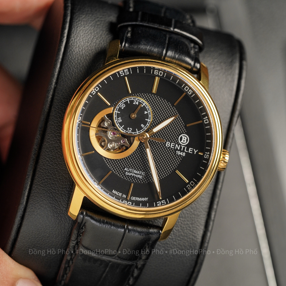 Đồng hồ nam chính hãng Bentley BL1832-25M máy cơ mặt kính sapphire size 40mm