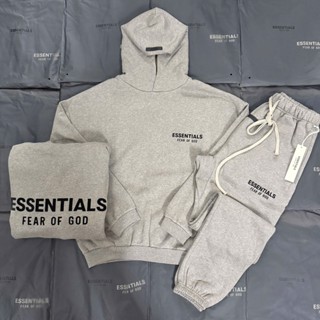 [BEST QUALITY] Set đồ nỉ FEAR OF GOD ESSENTIALS SS25 Jersey Heather Grey cao cấp, Bộ đồ nỉ FOG