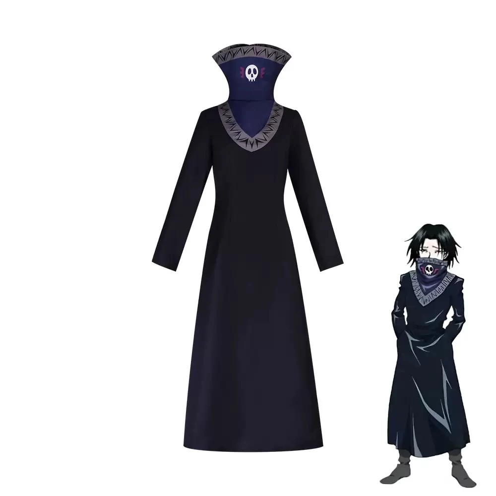 Anime Hunter × Hunter Feitan Potoo Cosplay Costume Phantom Troupe Đen đứng lên cổ áo khoác áo khoác 