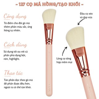 Cọ Trang Điểm Tạo Khối Và Má Hồng Xéo ZOEVA Zoeva Rose Gold Sheer Cheek 127 (Hồng)