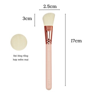 Cọ Trang Điểm Tạo Khối Và Má Hồng Xéo ZOEVA Zoeva Rose Gold Sheer Cheek 127 (Hồng)