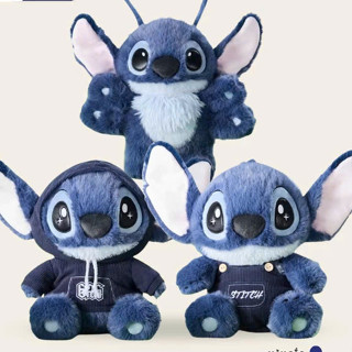Gấu bông stitch Xanh mặc áo Hoddie dễ thương, ANVIHOME Gấu nhồi bông Stich mặc yếm, Stitch xanh 4 tay lông thỏ cao cấp