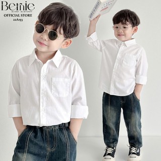  Áo sơ mi dài tay bé trai chất thô hàn Bernie mềm mại cho bé từ 9-22kg- 22A153 