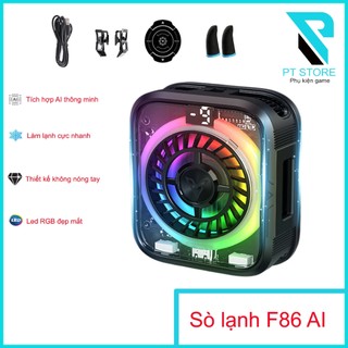 Quạt tản nhiệt sò lạnh F86 AI - Thiết kế thông minh không nóng tay - Làm lạnh điện thoại cực nhanh - Đèn led RGB 