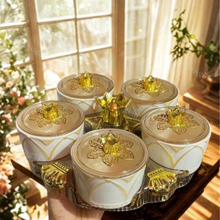  Khay đựng Mứt bánh kẹo 5 hũ tròn Sứ an toàn sức khỏe Bộ khay Hũ Sứ có nắp đậy cao cấp sang trọng 