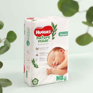 Bỉm tã dán Huggies Platinum Nature Made size Newborn 60 miếng  dưới 5kg  