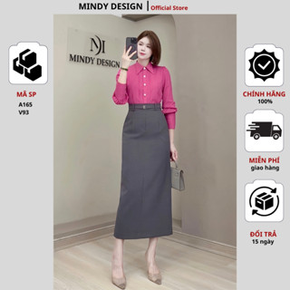 V93 - Chân váy bút chì cạp cao hack dáng che bụng co giãn công sở nữ thiết kế cao cấp MindyDesign