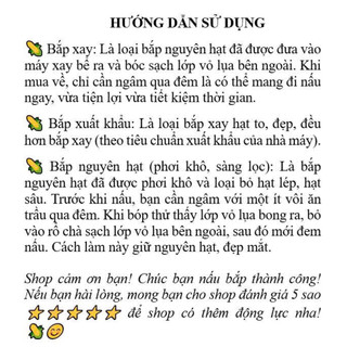 [Siêu rẻ] 2kg bắp nếp trắng Phơi khô/ NGÔ BẮP TRẮNG (NẾP) DÙNG NẤU XÔI HAY LÀM BẮP HẦM