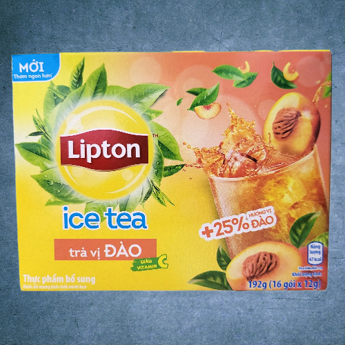 LIPTON << hộp ĐÀO 192g >> TRÀ ĐÀO HÒA TAN 3 in 1 Peach Ice Tea
