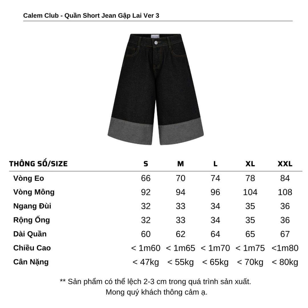 Quần Jean Ver.3 Dài/ Short Jean ver 3-Calem.Club Jean Ver 3 Fold Series chất liệu Denim form nam nữ phong cách trẻ trung | BigBuy360 - bigbuy360.vn