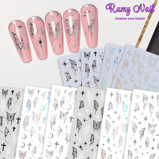  Sticker dán móng sticker nail tấm dán móng tay 3D nail sticker  bướm  