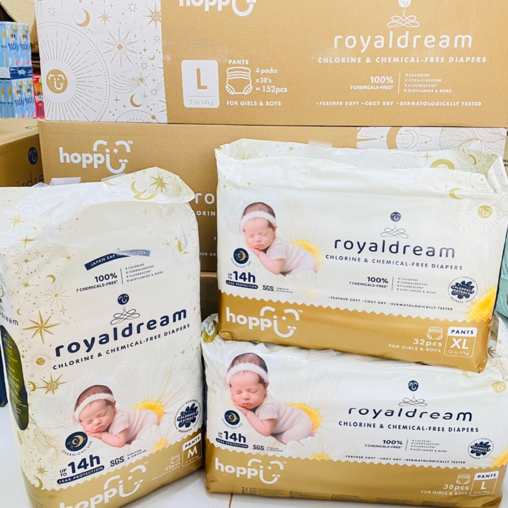 Bỉm quần/Tã dán Hoppi RoyalDream đủ size