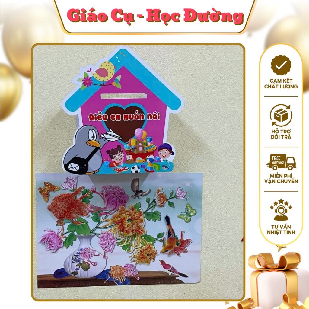 Hộp thư " Điều Em Muốn Nói " chất liệu nhựa xốp Fomex + xốp 3d, đẹp, nhẹ. giáo cụ học tập siêu rẻ