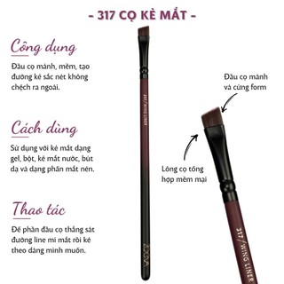 Cọ Trang Điểm Tán Mày Kẻ Mắt ZOEVA Opulence Vegan 317 Wing Liner (Đỏ Đen)