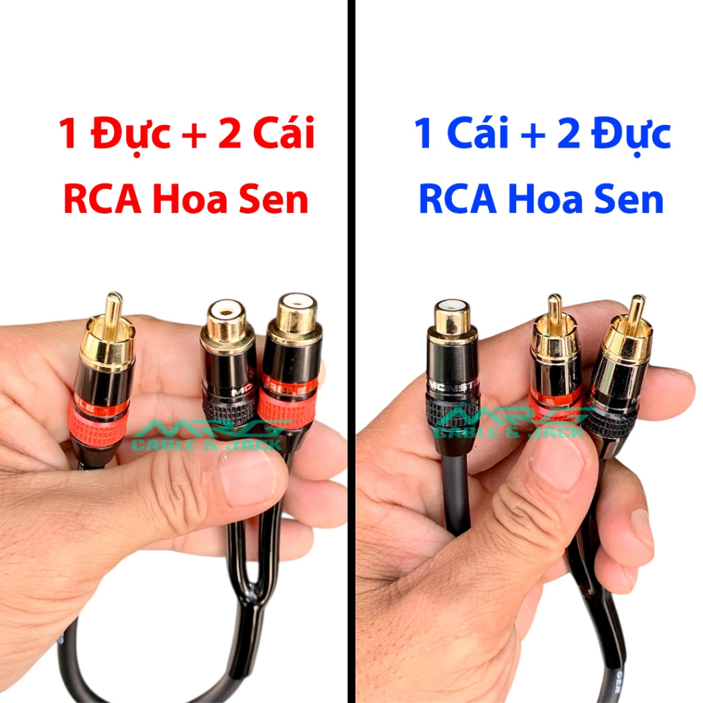 Dây chia AV Hoa Sen 1 ra 2 ( 1 Đực Ra 2 Cái và 1 Cái Ra 2 Đực) 30cm, giá 1 dây. DJ-RCA