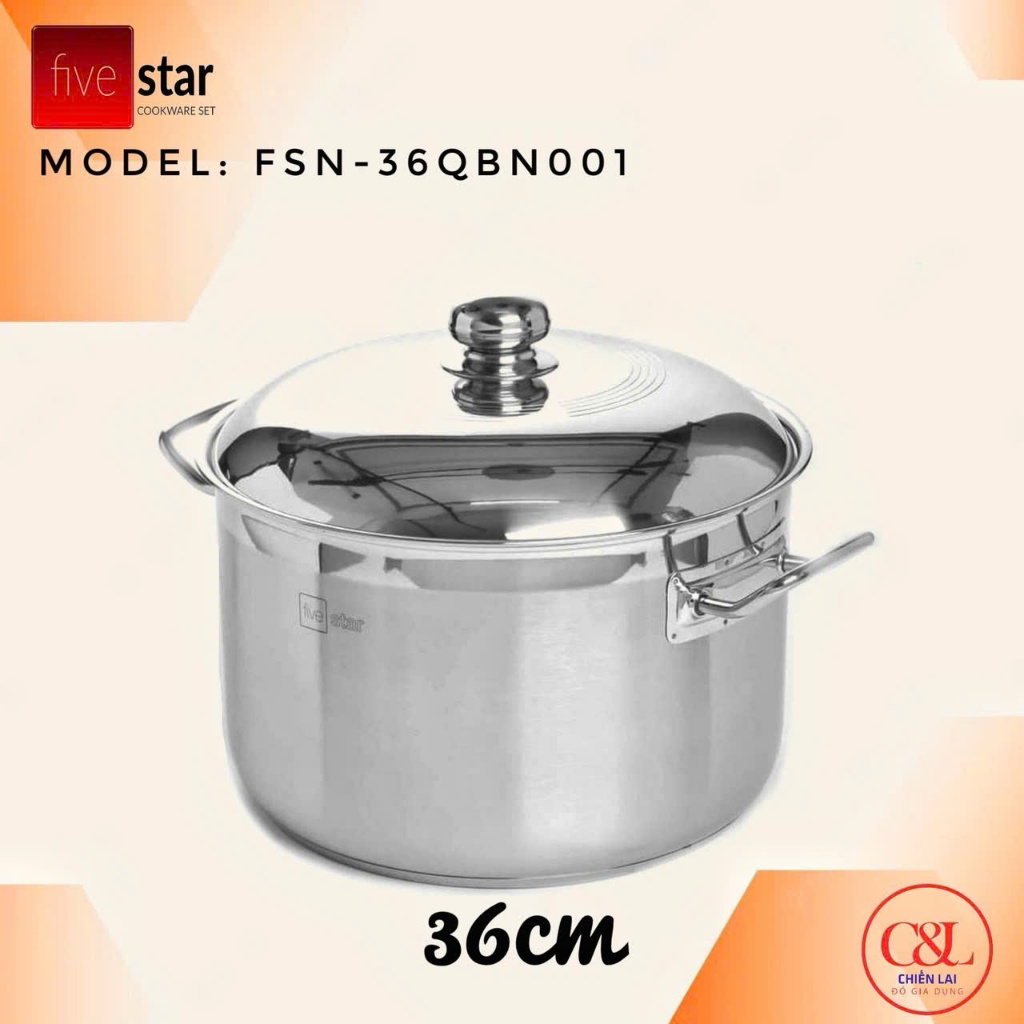 Nồi luộc gà Fivestar 3 đáy inox 430 (full size)