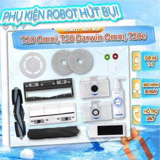 Phụ kiện robot hút bụi HOÀNG HÀ HOME T20 omni, T20 Darwin - Chổi giữa, Chổi cạnh, túi rác, khăn lau