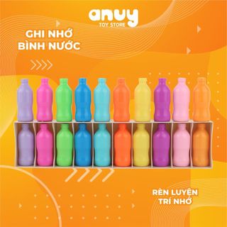 Đồ chơi ghi nhớ màu sắc chai nước bị che Montessori luyện trí nhớ cho bé