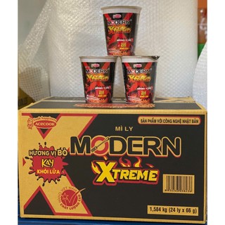    Thùng 24 Ly   Mì Modern Xtreme Bò cay 66g 
