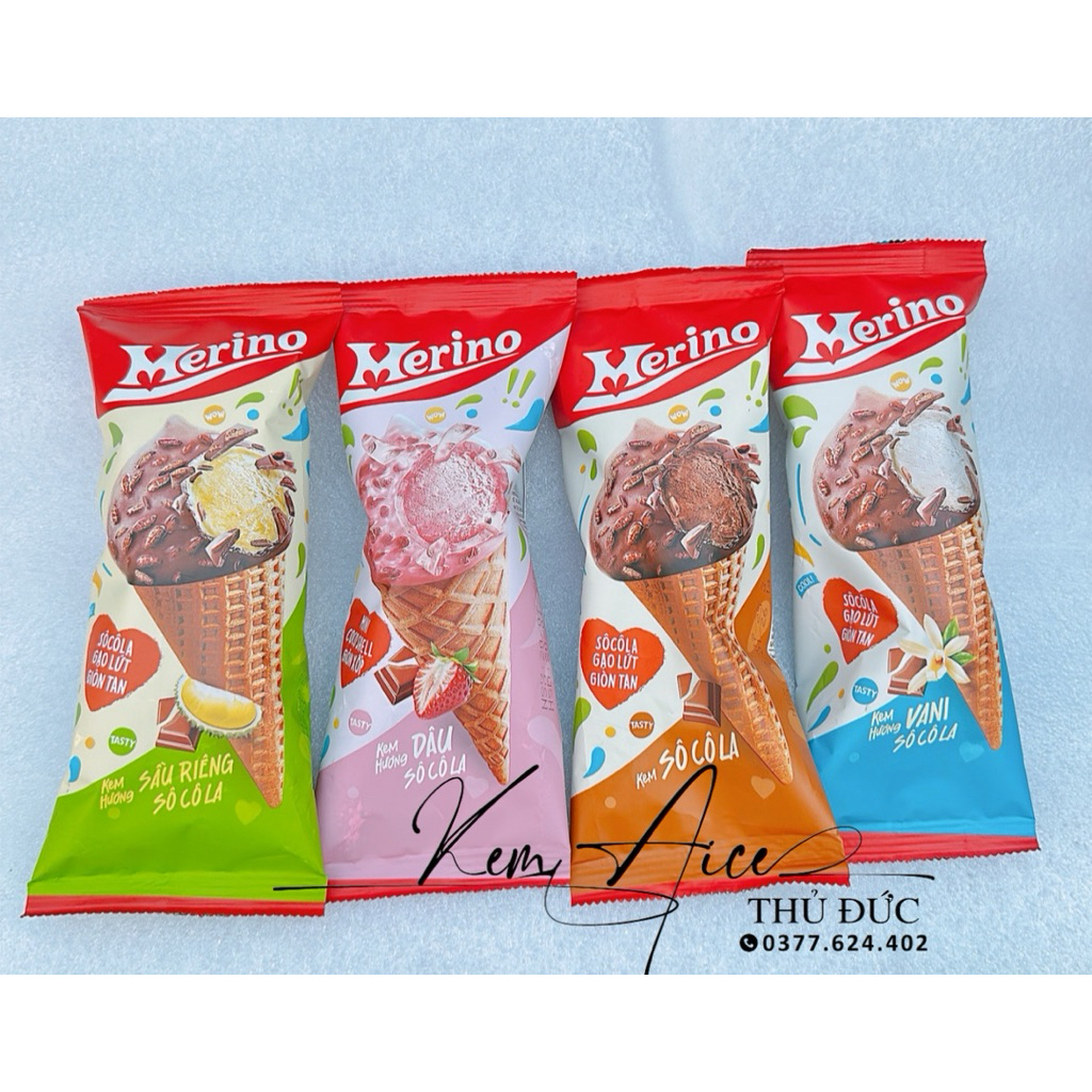 [Hoả tốc HCM] Kem Merino Steen ốc quế (cây)