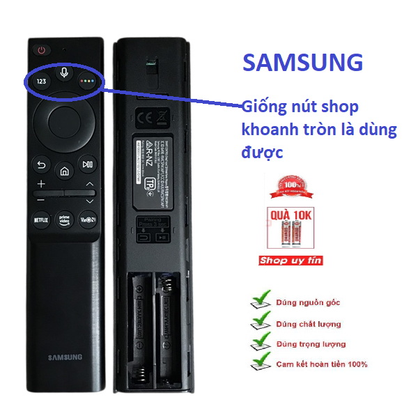 tay điều khiển remote từ xa tivi samsung giọng nói qled BN59-01363F chính hãng vietnam dùng pin mới-