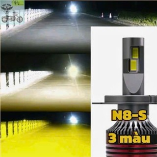Đèn Pha led N8S - 60W ánh sáng 3 màu - vàng, vàng nắng, trắng L7 , có đầy đủ các chân H4, H7, H11, 9005,9006