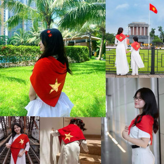 Khăn Choàng Đỏ Sao Vàng, Khăn Cờ Tổ Quốc ,tổng hợp phụ kiện trang trí chào mừng Quốc Khánh 2/9