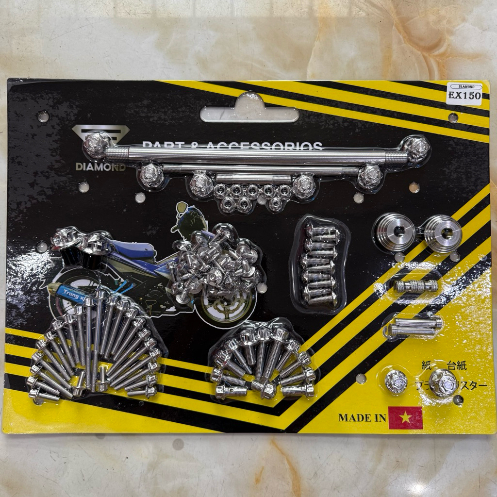 [Tặng Lông Đền] Full bộ ốc xe Ex150 mẫu Salaya D3