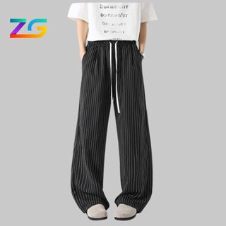 Quần ống rộng kẻ sọc ZGO form quần ống suông unisex vải không nhăn mềm mát QZG03