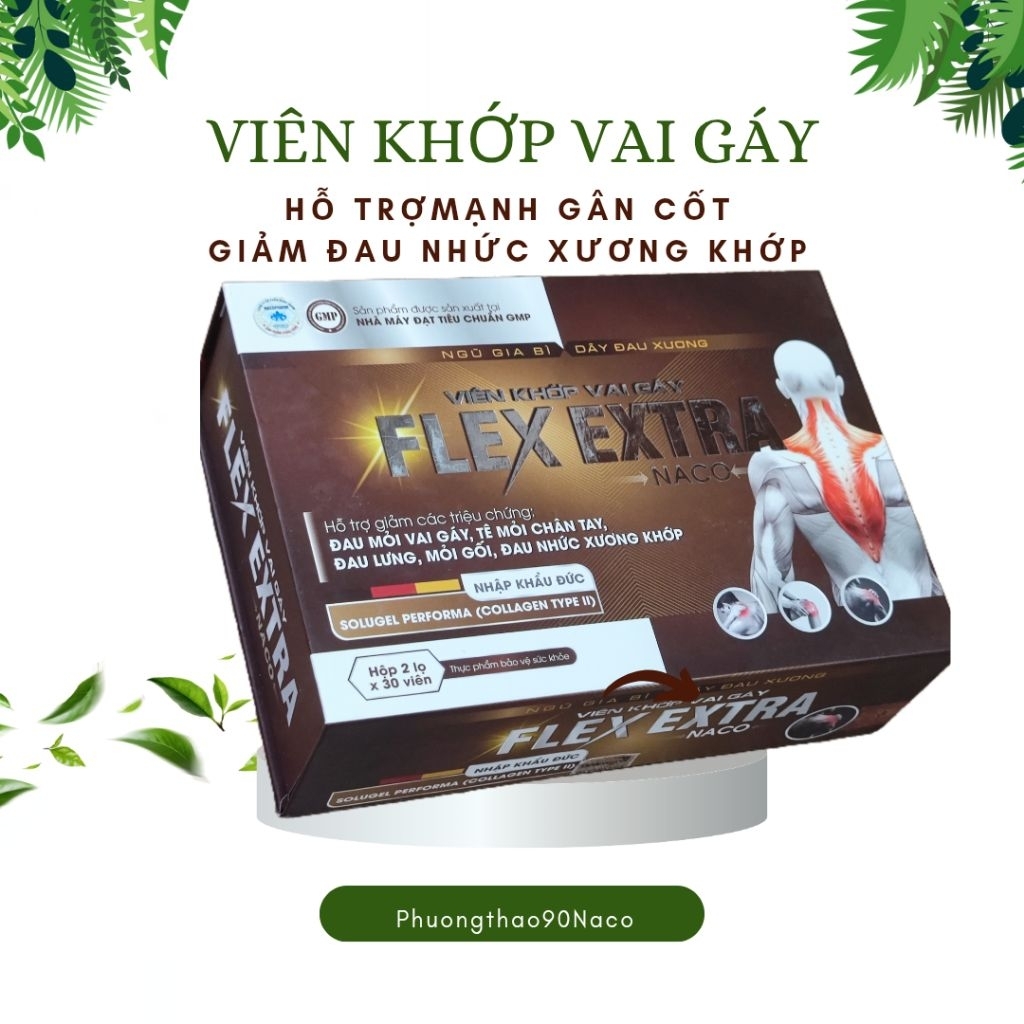 Viên Khớp Vai Gáy FLEX EXTRA NACO,Hỗ trợ đau mỏi vai gáy,đau lưng, mỏi gối, đau nhức xương khớp.