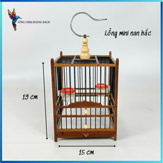  Lồng chim khuyên vuông nan hắc lồng chim hút mật mini để bàn Nan Hắc Ráp Sẵn tặng kèm đầy đủ phụ kiện 