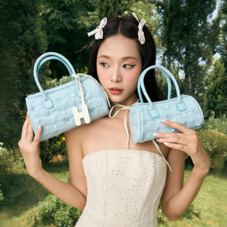  Túi Rosy bag Hérisson màu Xanh Baby,da Pu chần bông hoạ tiết nơ  3 màu  