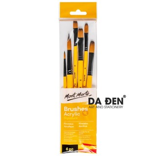 [DA ĐEN] Bộ 6 Cọ Vẽ Mont Marte BMHS0017