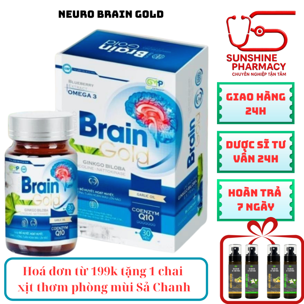 [CHÍNH HÃNG] Viên uống Neuro Brain Gold lọ  hoạt huyết dưỡng não