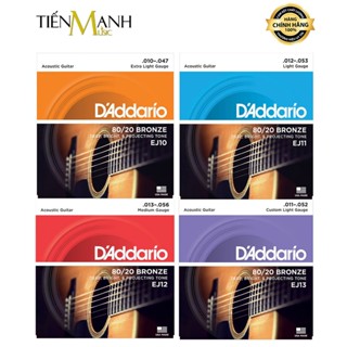 [Chính Hãng] Dây Đàn Guitar Acoustic D'Addario EJ10, EJ11, EJ12, EJ13 - Ghita Sắt 80/20 Bronze Strings