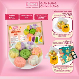 Set làm bánh trung thu DẺO 3 vị nhân ONICI thành phẩm 6 bánh