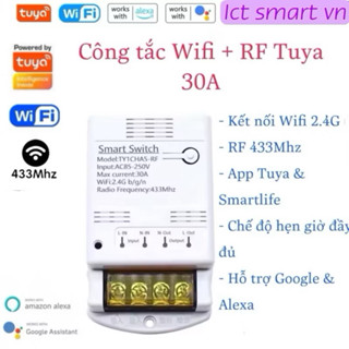 Công tắc Wifi+RF thông minh Tuya, điều khiển qua WiFi hoặc công tắc RF